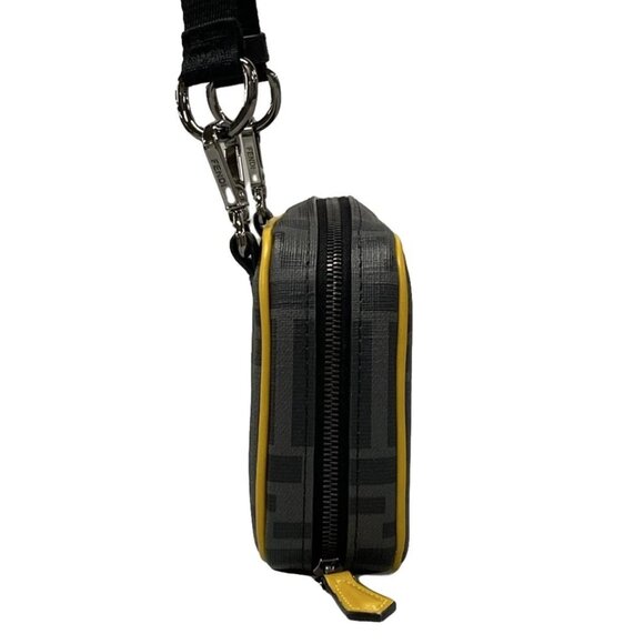 FENDI Zucca Gray Black Yellow PVC Leather - Shoulder Bag 811-021425 - Picture 4 of 14